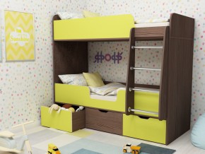 Кровать двухъярусная Малыш двойняшка бодега-лайм в Кушве - kushva.magazinmebel.ru | фото