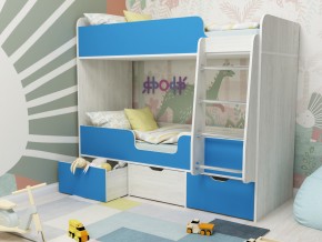 Кровать двухъярусная Малыш двойняшка винтерберг-голубой в Кушве - kushva.magazinmebel.ru | фото