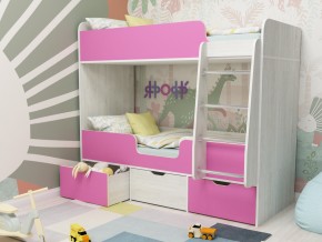 Кровать двухъярусная Малыш двойняшка винтерберг-розовый в Кушве - kushva.magazinmebel.ru | фото