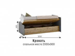 Кровать Харви белый/вотан в Кушве - kushva.magazinmebel.ru | фото - изображение 3