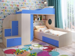 Кровать Кадет 2 Дуб молочный-голубой в Кушве - kushva.magazinmebel.ru | фото