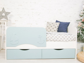 Кровать Кораблик белый/голубой софт в Кушве - kushva.magazinmebel.ru | фото - изображение 1