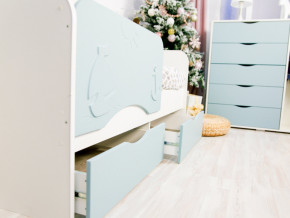 Кровать Кораблик белый/голубой софт в Кушве - kushva.magazinmebel.ru | фото - изображение 2