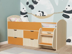 Кровать Малыш-7 Дуб-Оранжевый в Кушве - kushva.magazinmebel.ru | фото
