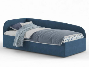 Кровать мягкая Денди на латах рогожка синяя в Кушве - kushva.magazinmebel.ru | фото
