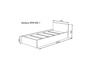Кровать Мори КРМ 900.1 графит в Кушве - kushva.magazinmebel.ru | фото - изображение 2