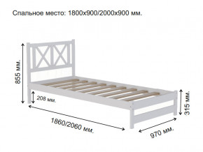 Кровать односпальная Аист-7 Классика белый 2000х900 мм в Кушве - kushva.magazinmebel.ru | фото - изображение 2