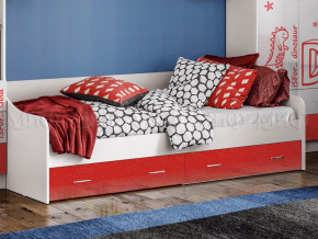 Кровать с ящиками Вега Алфавит Красный в Кушве - kushva.magazinmebel.ru | фото