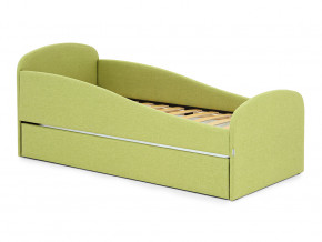Кровать с ящиком Letmo авокадо (рогожка) в Кушве - kushva.magazinmebel.ru | фото - изображение 1