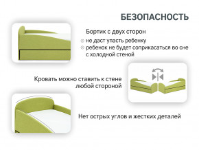 Кровать с ящиком Letmo авокадо (рогожка) в Кушве - kushva.magazinmebel.ru | фото - изображение 12