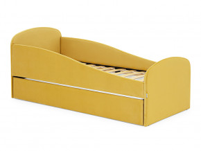 Кровать с ящиком Letmo горчичный (велюр) в Кушве - kushva.magazinmebel.ru | фото - изображение 1