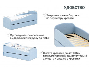 Кровать с ящиком Letmo небесный (рогожка) в Кушве - kushva.magazinmebel.ru | фото - изображение 14