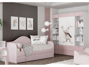 Кровать с мягкой обивкой Алиса ПМ-332.18 велюр розовый в Кушве - kushva.magazinmebel.ru | фото - изображение 3