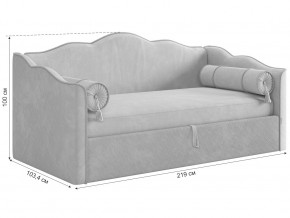 Кровать софа Лея 900 велюр латте/крем в Кушве - kushva.magazinmebel.ru | фото - изображение 2