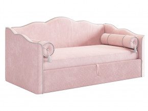Кровать софа Лея 900 велюр нежно-розовый/галька в Кушве - kushva.magazinmebel.ru | фото