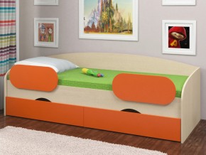 Кровать Соня 2 дуб молочный-оранжевый в Кушве - kushva.magazinmebel.ru | фото - изображение 2