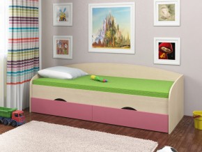 Кровать Соня 2 дуб молочный-розовый в Кушве - kushva.magazinmebel.ru | фото