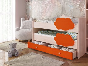 Кровать Соник с ящиком млечный дуб-оранж в Кушве - kushva.magazinmebel.ru | фото - изображение 1
