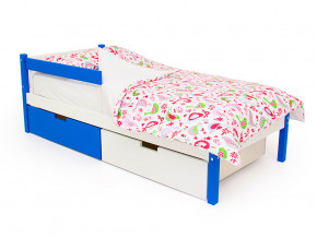 Кровать Svogen classic с ящиками и бортиком сине-белый в Кушве - kushva.magazinmebel.ru | фото - изображение 1