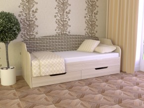 Кровать Юниор Тип 2 Микровелюр-плетенка светлая 800х1600 в Кушве - kushva.magazinmebel.ru | фото