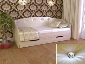 Кровать Юниор Тип 2 шимо светлый/белый перламутр 800х1600 в Кушве - kushva.magazinmebel.ru | фото