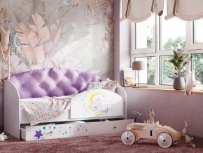 Кровать Звездочка с бортиком Белый-фиолетовый в Кушве - kushva.magazinmebel.ru | фото