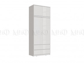 Шкаф 2-х створчатый комбинированный с антресолью 900 Челси Белый в Кушве - kushva.magazinmebel.ru | фото