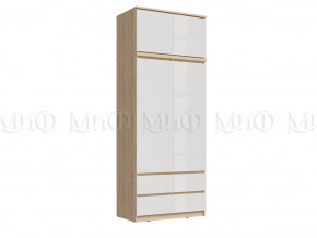 Шкаф 2-х створчатый комбинированный с антресолью 900 Челси Белый/сонома в Кушве - kushva.magazinmebel.ru | фото