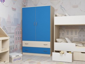 Шкаф двухстворчатый дуб молочный-голубой в Кушве - kushva.magazinmebel.ru | фото - изображение 1